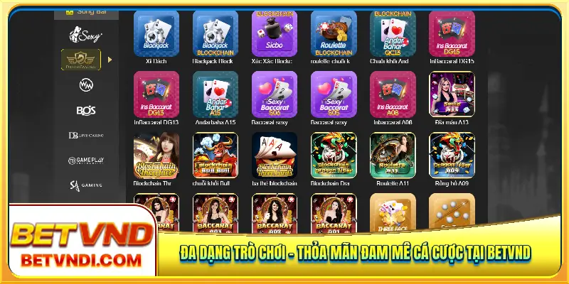 Sòng bài casino online Betvnd đa dạng thể thoại