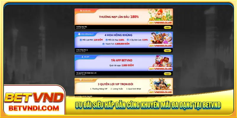 Khuyến mãi đa dạng tại Betvnd